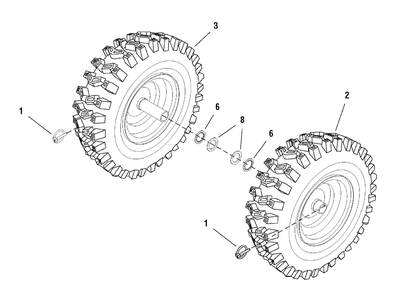 Wheels And Tires Group Diagram and Parts List for 1695321-ST1028S 2007 Briggs and Stratton Snow Blower